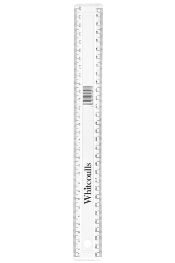 BAZIC Plastic Clear Ruler 12 (30cm), Students School Supplies, 1-Pack 