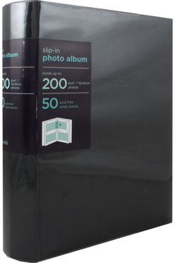Traditional 6 X 4 Photo Album with 200 Pockets Black, Blue or