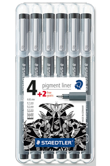 Staedtler Pigment Liners - Assorted Tip Sizes (Pack of 8)