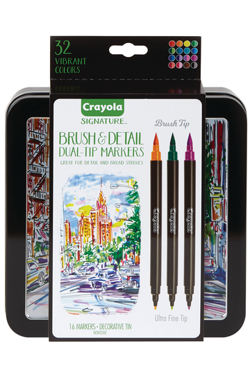 Crayola Brush & Detail Dual Tip Markers, Kids At Home Activities
