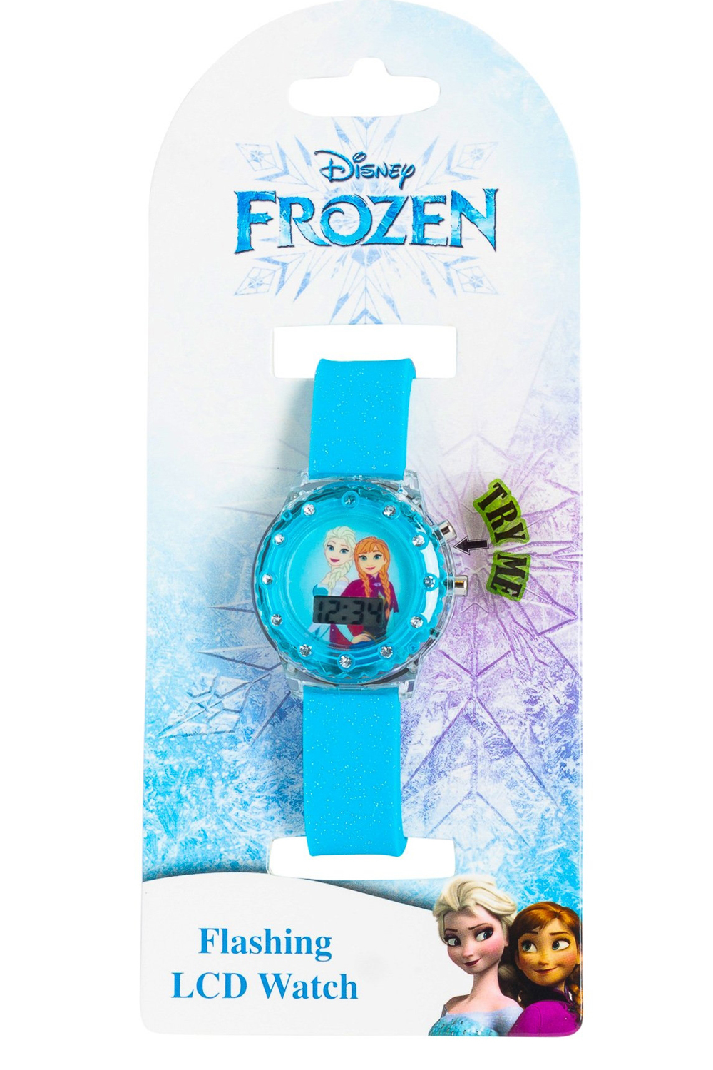 Disney Frozen Anna and Elsa Kids Time Teacher Textured Snowflake Strap Watch  - JCPenney