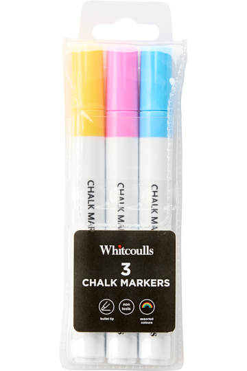 3 Colors Per Pack Fabric Chalk Markers (Red Yellow White) -Erase