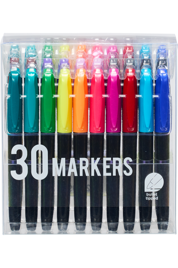 Fine Tip Permanent Marker, Fine Bullet Tip, Assorted Colors, 65