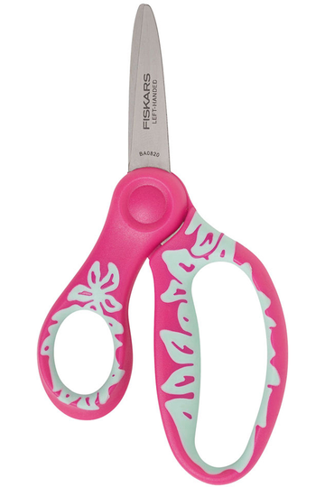 Fiskars for Kids Left-Handed Softgrip Pointed-Tip Scissors (Assorted)